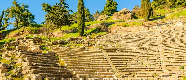 Theater Delphi Heiligtum Phocis Griechenland — Stockfoto