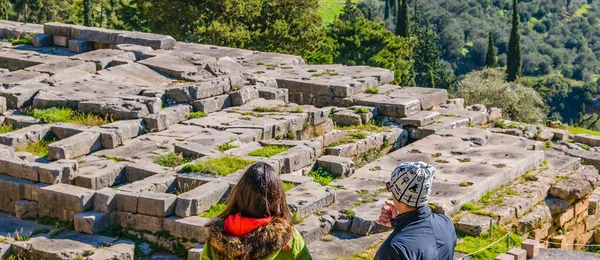 Delphi Griekenland Januari 2020 Zonnige Dag Scene Delphi Heiligdom Phocis — Stockfoto