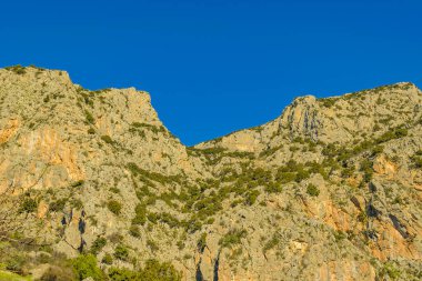 Delphi Tapınağı 'ndaki büyük kayalık dağlar, Phocis, Greece