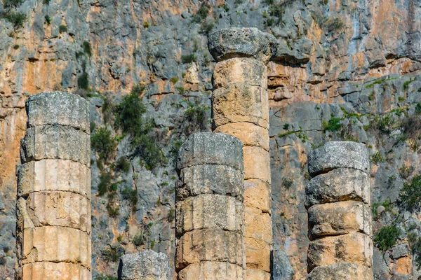 Grandes Colonnes Sanctuaire Delphes Phocis Grèce — Photo