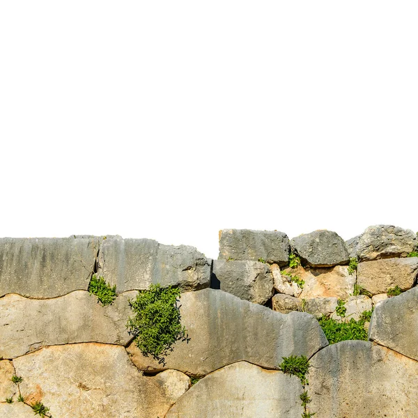 Grande Parete Rocce Isolato Sfondo Bianco Foto — Foto Stock