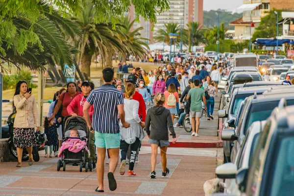 Punta Del Este Uruguay Januari 2022 Wandelen Stoep Punta Del — Stockfoto