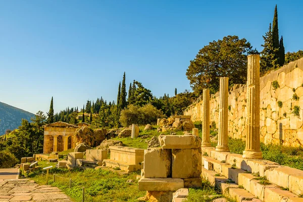 Scène Journée Ensoleillée Sanctuaire Delphes Phocis Grèce — Photo