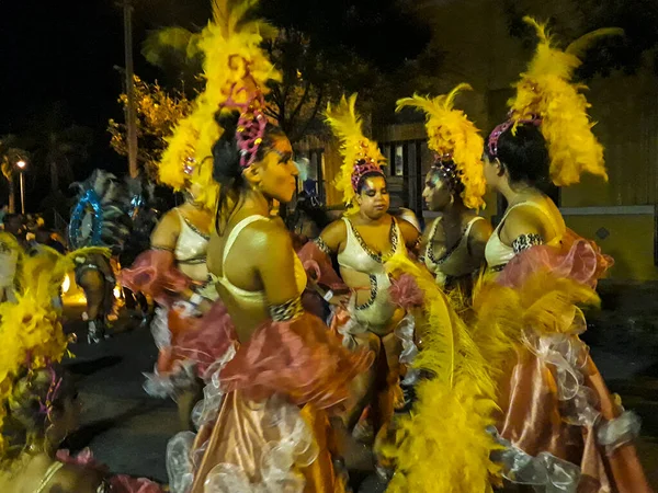 Montevideo Uruguay Febrero 2022 Escena Nocturna Tradicional Desfile Carnaval Afro — Foto de Stock