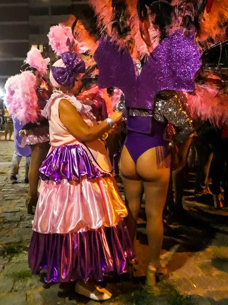 Montevideo Uruguai Fevereiro 2022 Cena Noturna Tradicional Desfile Carnaval Afro — Fotografia de Stock