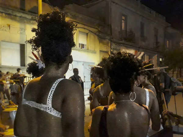 Montevideo Uruguay Février 2022 Scène Nocturne Traditionnel Défilé Carnaval Afro — Photo