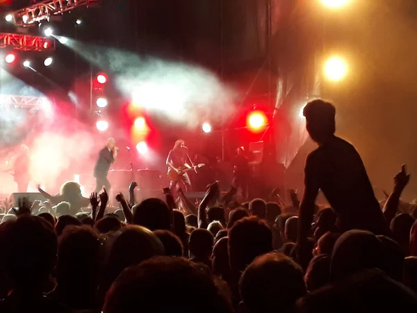 Canelones Uruguay Fevereiro 2022 Banda Punk Rock Tocando Público Feliz — Fotografia de Stock