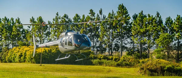 Aterragem Helicóptero Paisagem Rural Maldonado Uruguai — Fotografia de Stock