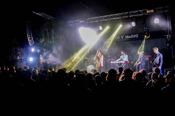 Portezuelo Uruguay Febrero 2022 Escena Nocturna Del Concierto Banda Rock — Foto de Stock