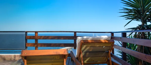 Piękny Słoneczny Dzień Morze Frontowy Balkon Dom Piriapolis Uruguay — Zdjęcie stockowe