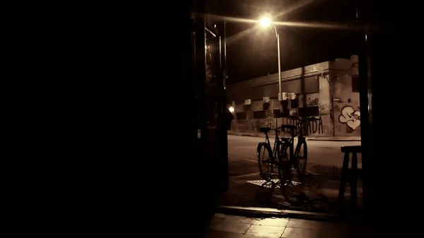 Rustikale Bar Geschlossen Urbane Szene Mit Hohem Kontrast Nacht Montevideo — Stockfoto