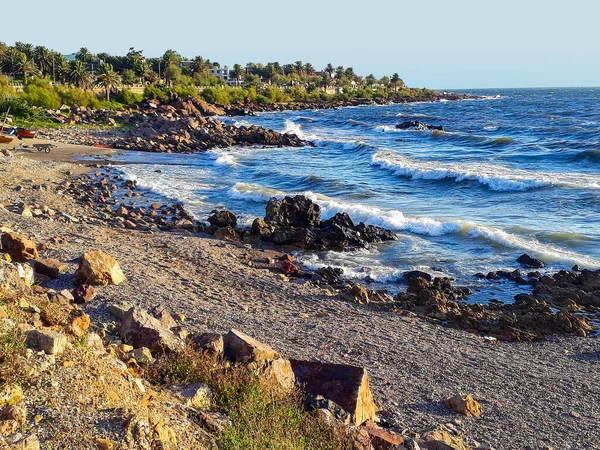 Tomma Steniga Kust Scen Punta Fria Stranden Maldonado Uruguay — Stockfoto