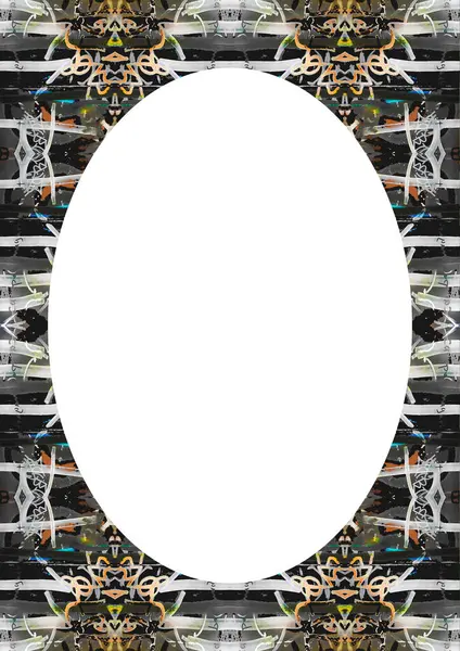 Witte Cirkel Frame Achtergrond Met Versierd Ontwerp Randen — Stockfoto