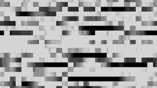 Black White High Contrast Pixel Grid Pattern Motif Looped Animation — Stock Video