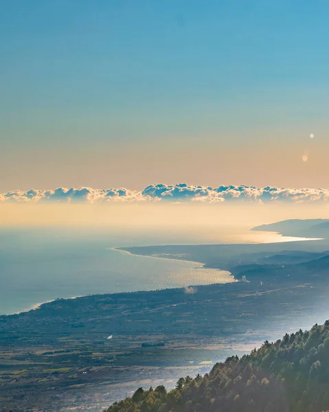 Yunan Olimpus Dağı Ulusal Parkı Ndaki Aeril Manzara Günü Sahnesi — Stok fotoğraf