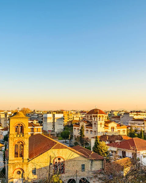 希腊Aerial小镇观景 — 图库照片
