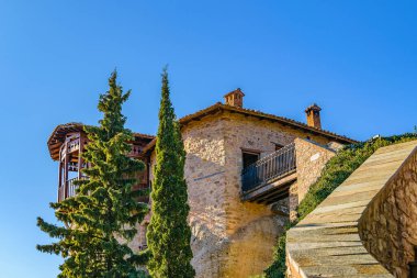 Meteora Manastırı, Tesalia, Yunanistan 'ın inşaat detayları