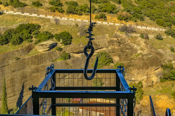 Hook Basket Transports Monasteries Tesalia Greece — ストック写真