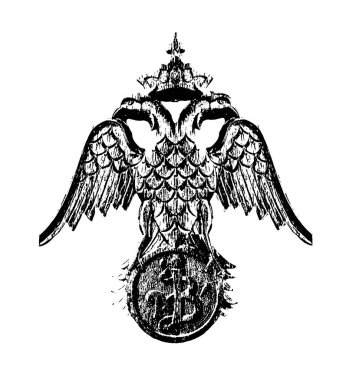 Ön manzara kartalların kalkan çizimleri izole edilmiş grafik