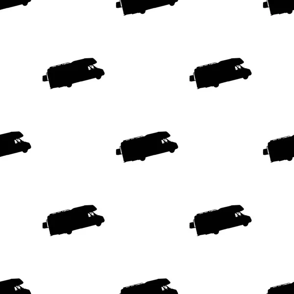 トレーラーバン側の描画モチーフ黒と白のシームレスなパターン — ストック写真