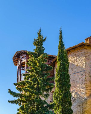 Meteora Manastırı, Tesalia, Yunanistan 'ın inşaat detayları