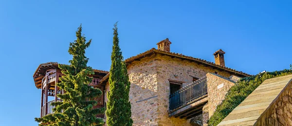 Meteora Manastırı, Tesalia, Yunanistan 'ın inşaat detayları