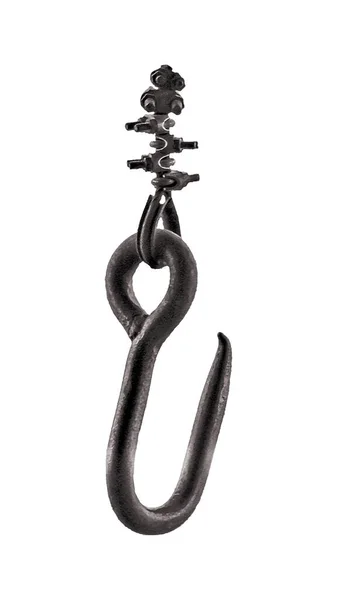 Front View Shot Old Iron Hook Isolated Photo — Stock Photo, Image