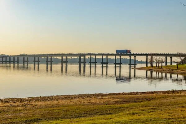 Bridge Crossing Grande Stream Which Border Departments Flores Soriano Uruguay —  Fotos de Stock