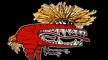 Beyaz arkaplanda izole edilmiş canavar fare kalem çizimi