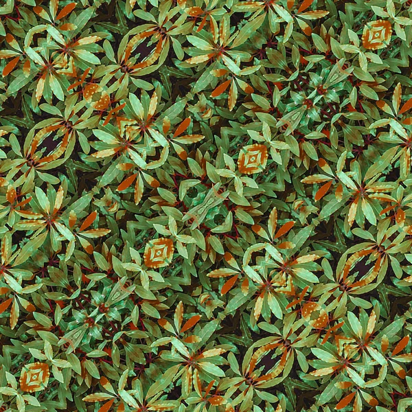 混合色様式化された葉のモチーフパターンデザイン — ストック写真
