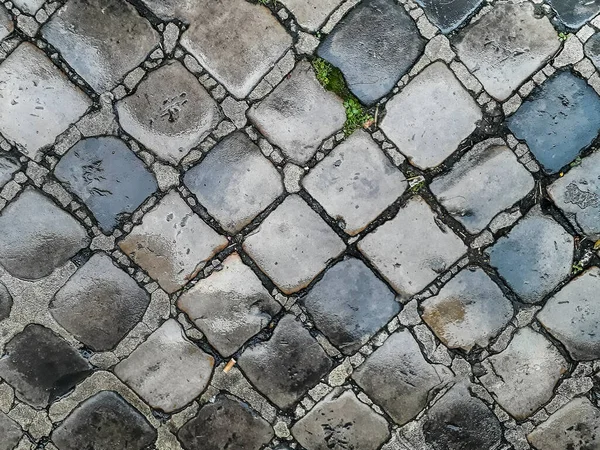 トップビュー石畳の通り抽象的な質感の背景 — ストック写真