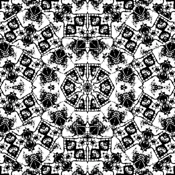 Высокий Контраст Черно Белого Геометрического Бесшовного Рисунка — стоковое фото