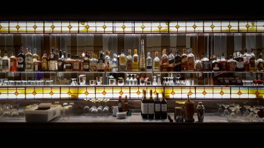 PIRIAPOLIS, URUGUAY, HAZİRAN - 2021 Panoramik içki büfesi, piriapolis, uruguay