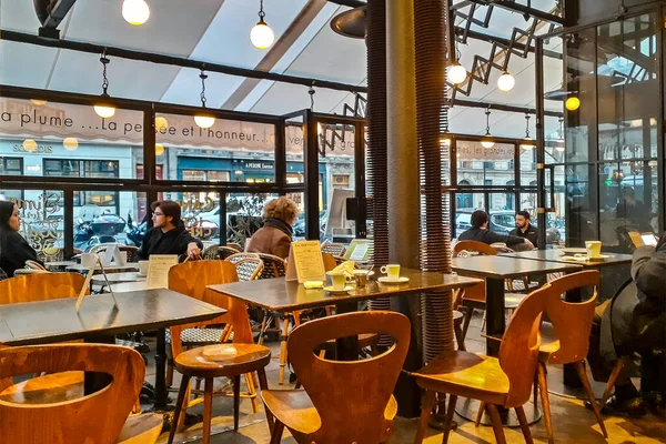 Paris Frankrike Januari 2020 Modern Stil Kaffe Restaurang Interiör Paris — Stockfoto