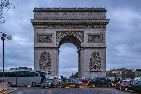 Внешний Вид Знаменитой Триумфальной Арки Парис Франс — стоковое фото