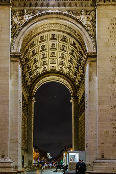 París Francia Enero 2020 Vista Exterior Del Famoso Monumento Arco — Foto de Stock