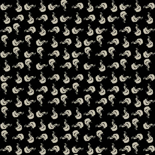 Fantezi garip canavar motif çizim deseni