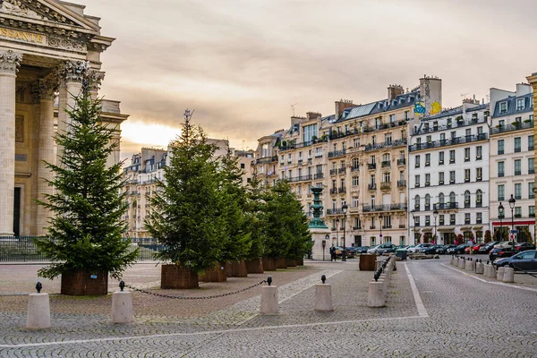 Dia Urbano Cena Inverno Pantheon Square Paris França — Fotografia de Stock