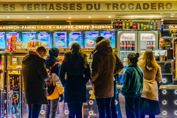 Paris Frankrike Januari 2020 Mat Och Dryck Står Trocadero Esplanad — Stockfoto