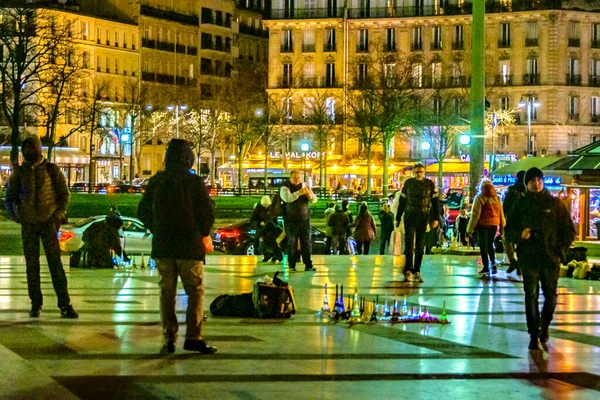 París Francia Enero 2020 Escena Nigth Explanada Del Trocadero París —  Fotos de Stock