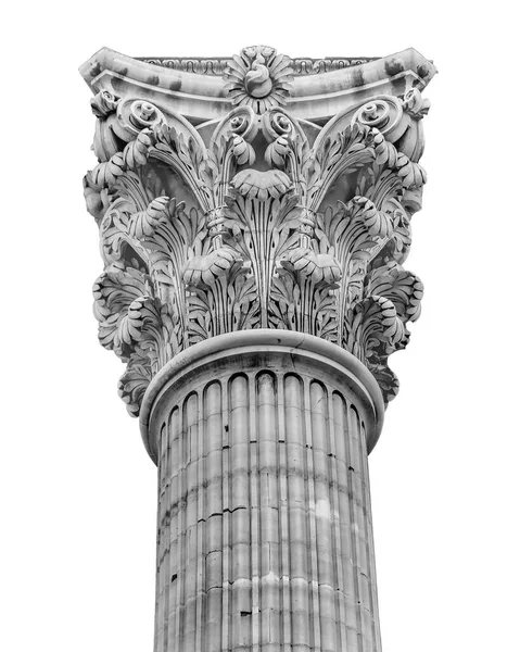 Style Corinthien Détail Vue Colonne Isolé Photo — Photo