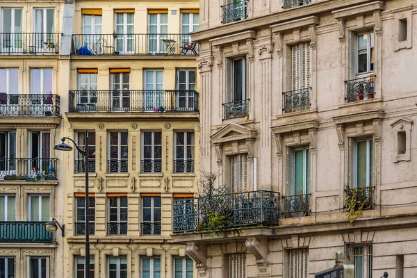 Exterior View Old Style Apartments Paris City France — Stock fotografie