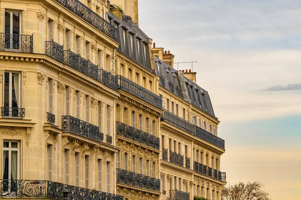 Exterior View Old Style Apartments Paris City France — Stock fotografie