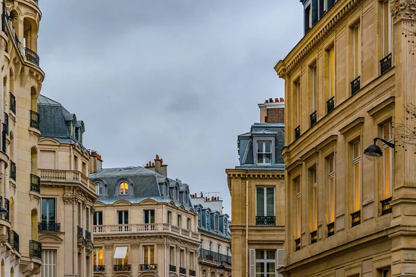 Exterior View Old Style Apartments Paris City France — Stockfoto