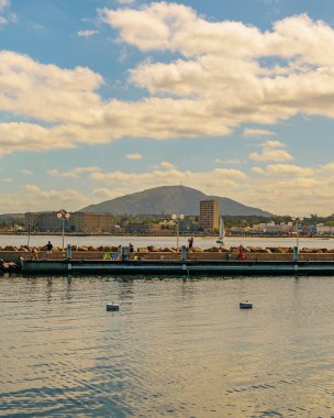 Piriapolis limanındaki güneşli yaz günü sahnesi, maldonado, uruguay