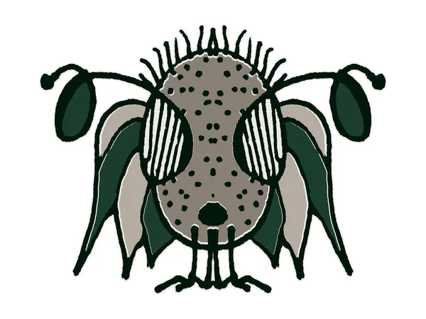 Front View Sketchy Style Monster Bug Illustration — Foto de Stock