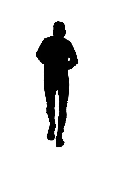 Back View Senior Man Running Isolated Graphic — 图库照片