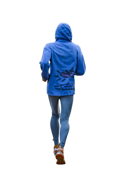 Back View Adult Man Running Isolated Photo — Stock Photo, Image