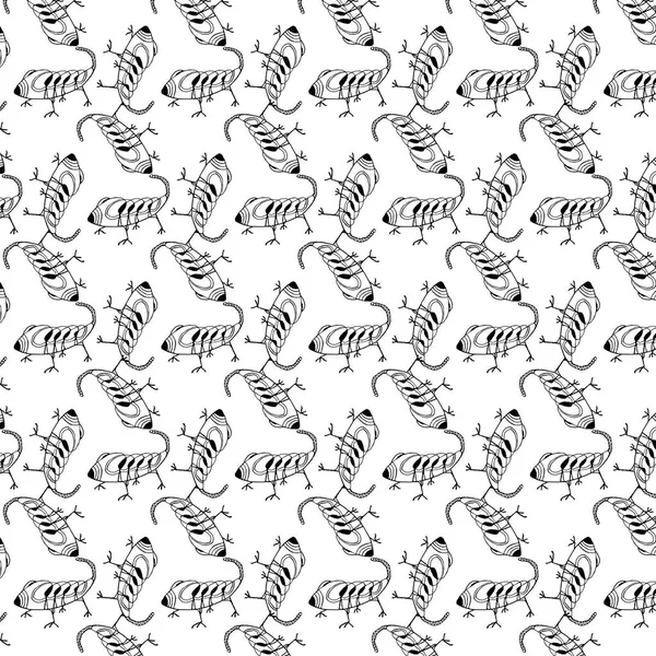 Fantasy Alien Insect Sketchy Style Drawing Motif Pattern — Stok fotoğraf