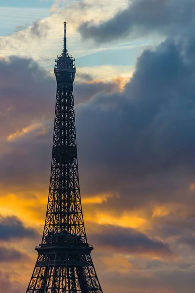 Urban Sunset Scene Paris City Eiffel Tower Main Subject — Stock fotografie